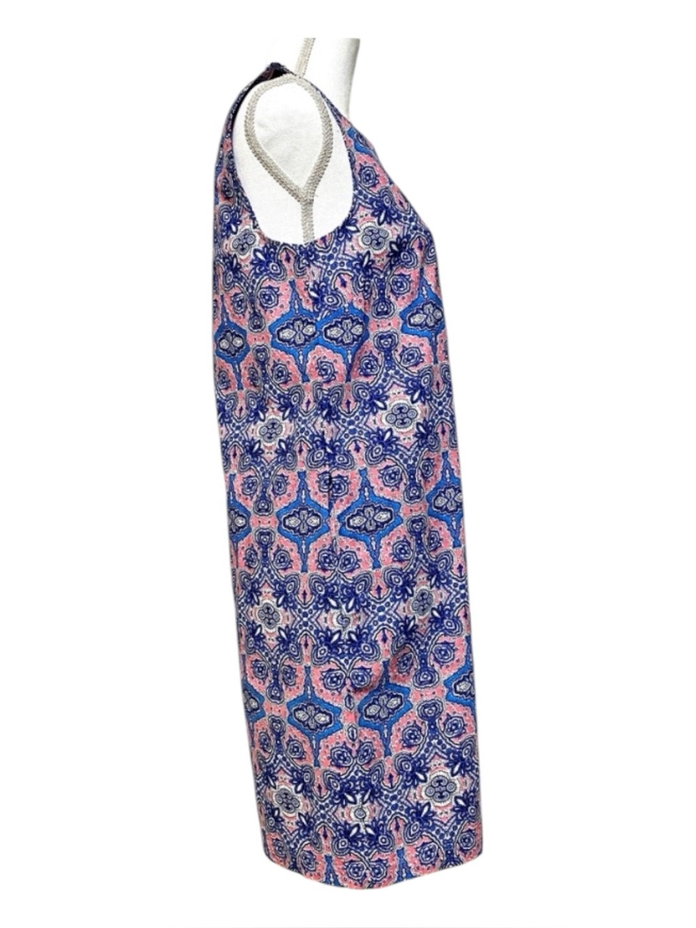 Tabitha Webb Sleeveless Paisley Shift Dress with Pockets Blue Pink Size 6 - Picture 9 of 15